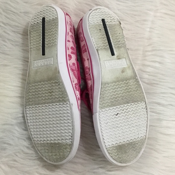 Sperry top sider girls pink shimmering animal print shoes size 4 - Picture 5 of 6